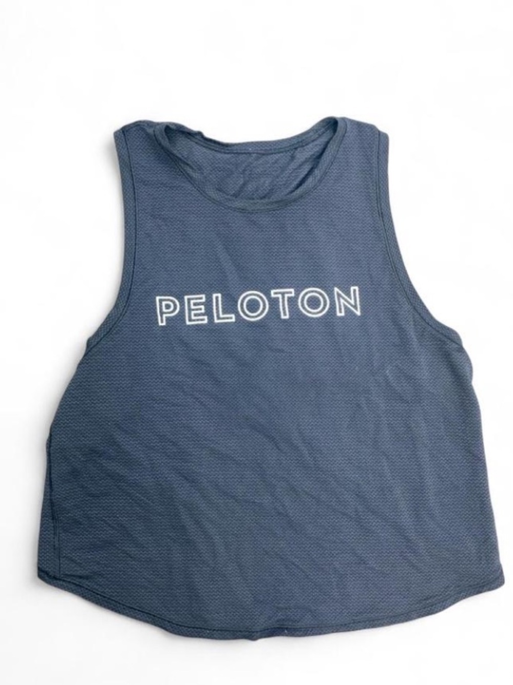 lululemon athletica Navy Blue Mesh Workout Tank with White Logo